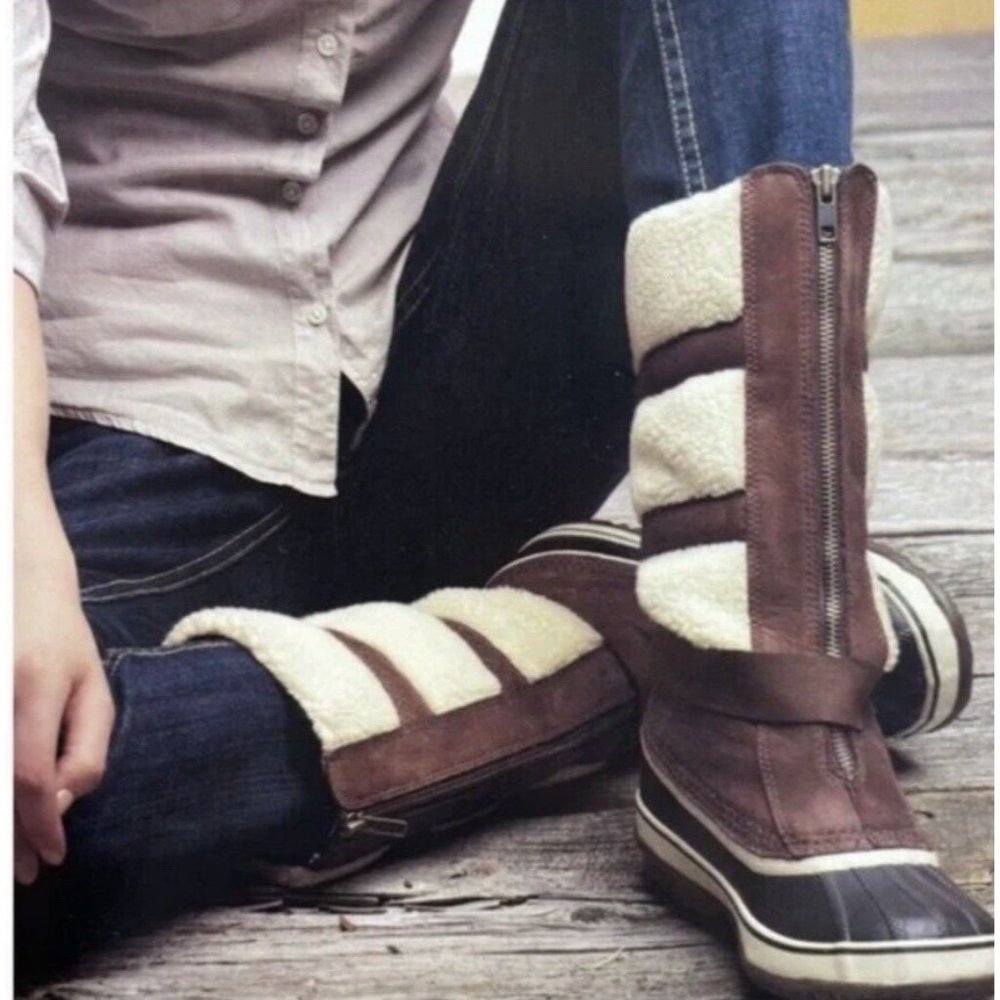 Sorel Boots Womens 10 EU 42 Helen Of Tundra Shearling Fleece & Brown Leather - Picture 12 of 12